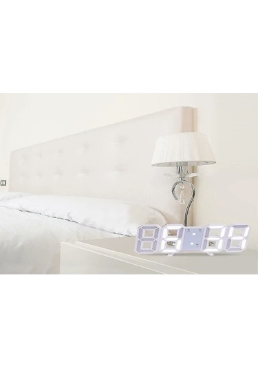 Youtek Beyaz Led Dijital Saat - 8 Karekter 3d Sayı, Usb Ve Dahili Pil, Duvar/üstü Oda Zamanlayıcı Diğer