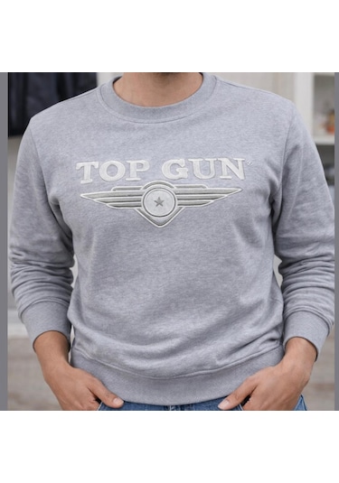 Top Gun Nakıslı Sweat Grı Gri