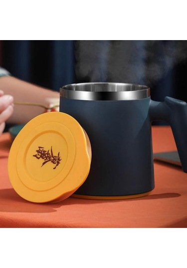 Kırmızı 420 Ml Su Bardağı Haşlanma Önleyici Sızdırmaz Kapaklı Kahve Paslanmaz Çelik Yalıtımlı Isı Bardaklar