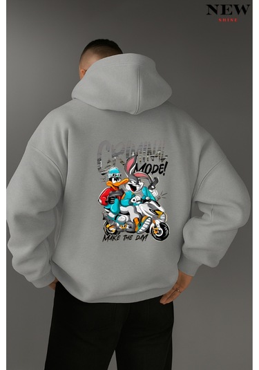 Criminal Mode Baskılı Sweatshirt Gri