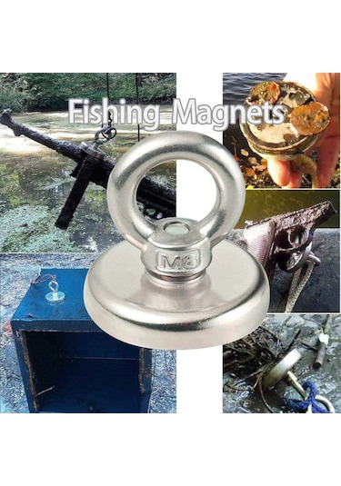 Ay Magnet Fishing Neodyum Pot Mıknatıs, Çap 25Mm, Kurtarma