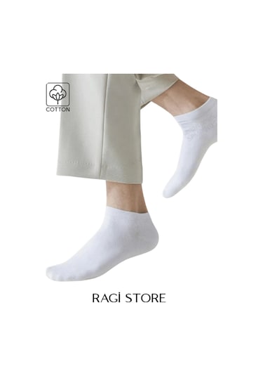 Ragi Store Unisex Patik Çorap 10 Çift Beyaz
