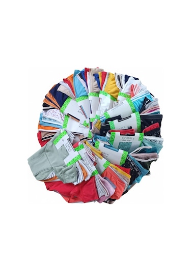 Kadın Pamuklu Karma Desenli 10'lu Paket Külot Bb2122 Desenli