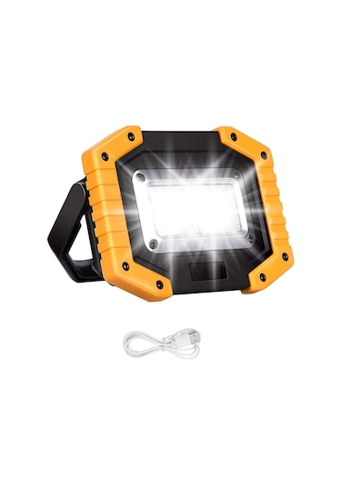 30w Led Çalışma Işığı Şarj Edilebilir Taşınabilir Cob Spot Işığı Süper Güçlü 2000lm Pil Dış Mekan Güvenlik Işığı Usb Su Geçirmez Çok Renkli