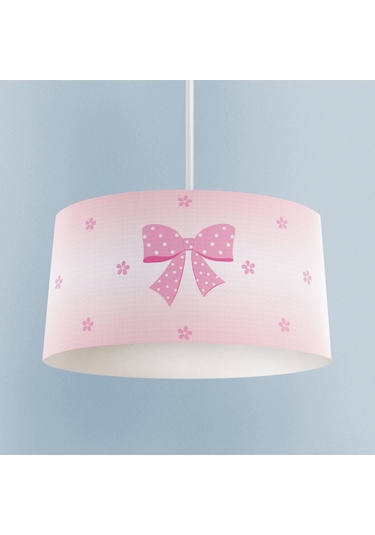 Mekta Home Bebek Ve Çocuk Odası Pembe Kurdele Ve Yıldız Desenli Avize Renkli