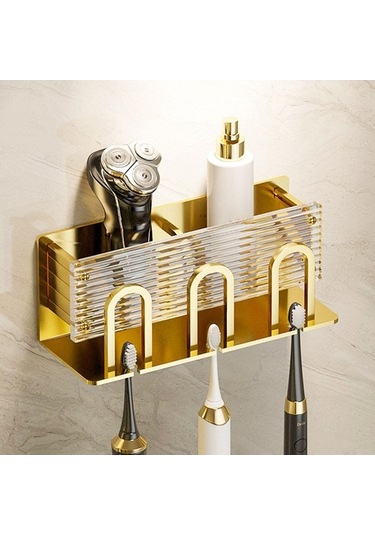 Novahub Yurt Otel Tuvaleti Duvar Montaj Diş Fırçası - Suntek Altın