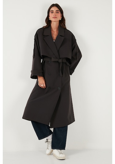 Lela Bayan Trençkot 6839476 Koyu Kahve Koyu Kahve