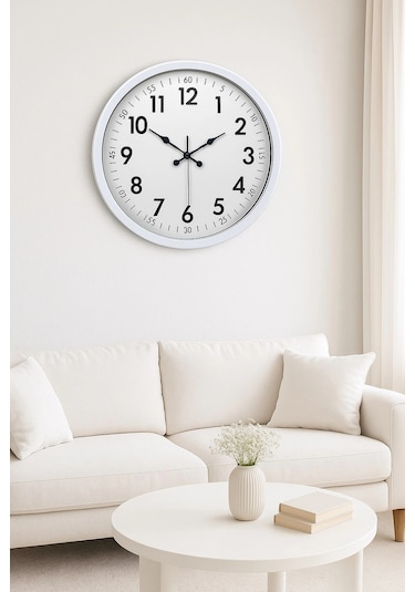 Zentime White Classic 52 Cm Metal Dekoratif Stil Duvar Saati Çok Renkli