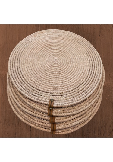 Pudra 6 Kişilik 7parça Amerikan Servis, Hasır Supla Takımı, Tabak Pudra