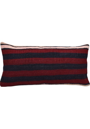 Zehra Abla Halı Yeni El Dokuma Dekoratif Lumbar Kilim Kırlent Yastık Kılıfı 6695 Çok Renkli