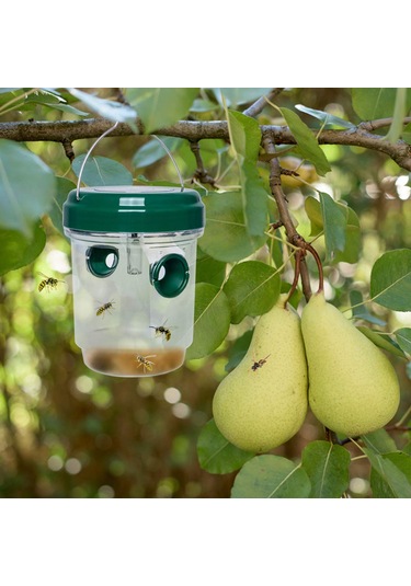 Monyee Güneş Enerjili Led Işılı Yeşil Arı Tutucu - Çift Girişli, Yeniden Kullanılabilir Bahçe/bağ Uygulamalı 2 Adet