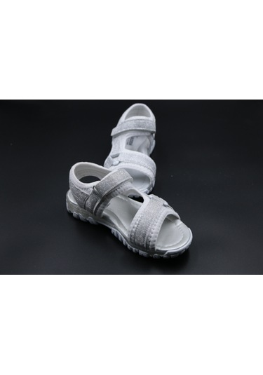 Ayakkabımood Arz Ortopedik Taban Kız Çocuk Sandalet Ayakkabı Beyaz-Gümüş
