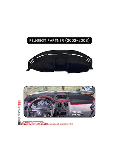 Peugeot Partner 2002-2008 Torpido Koruma Halısı Siyah Kenar