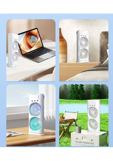 Lichen Masaüstü Klima Fanı 3 Delikli Sprey Soğutma Fanı Su İle