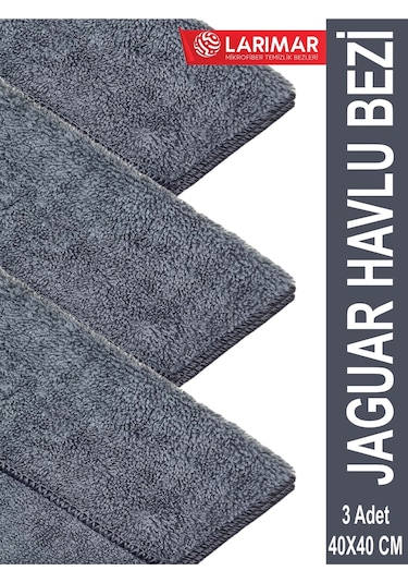 Larimar Mikrofiber Kalın Süper Emici Çift Yüzlü Araç Kurulama ve Cila Bezi 3'lü 40 x 40 CM