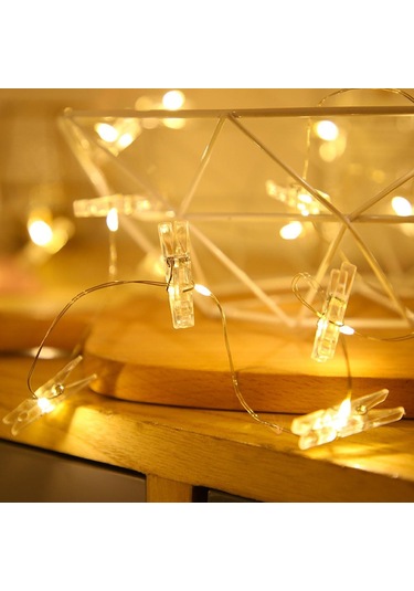 5m 10m Led Fotoğraf Klip Dize Işık Peri Işıklar Noel Çelenk Ev Duvar Partisi Kamp Yeni Yıl Saçak Dekorasyon 5m 50led Sıcak Beyaz