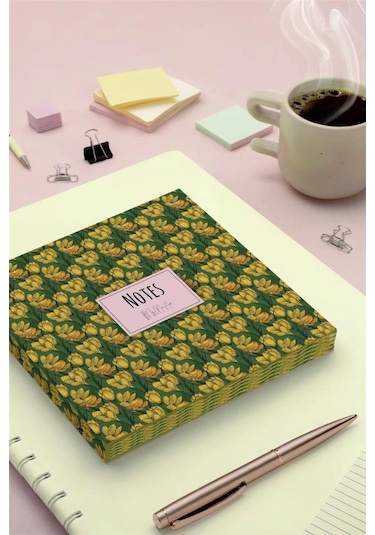 My Mia Art Sarı Manolya 16x16 Çizgisiz Defter Çok Renkli