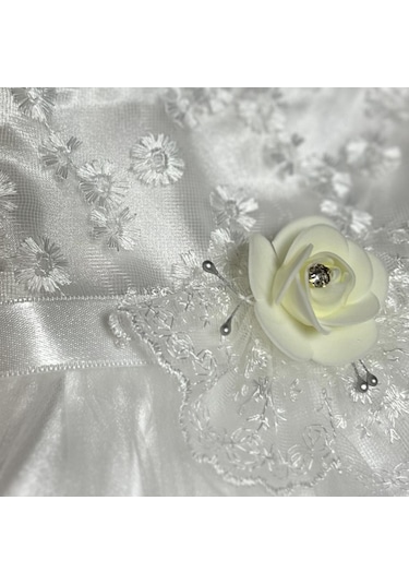 Çiçek Detaylı Kız Mevlüt Set Ekru