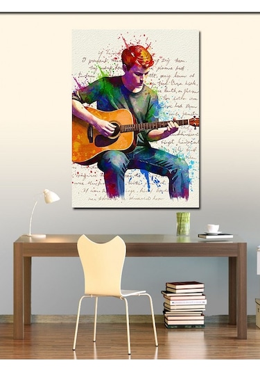 Kanvas Tablo Renkli Gitar Çalan Adam 50cmx70cm