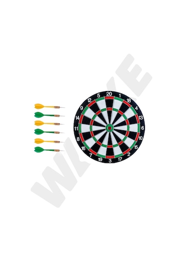 Walke 16inç Dart Tahtası Seti, 6 Çelik-Plastik Dart ile Çift Taraflı Dart Tahtası Oyunu, Oyun Salonları