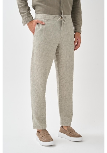 Alexandergardi Smart Casual Dokulu Pantolon Yeşil