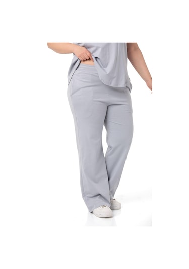 Büyük Beden Penye Açık Gri Eşofman Takımı-açık Gri Açık Gri