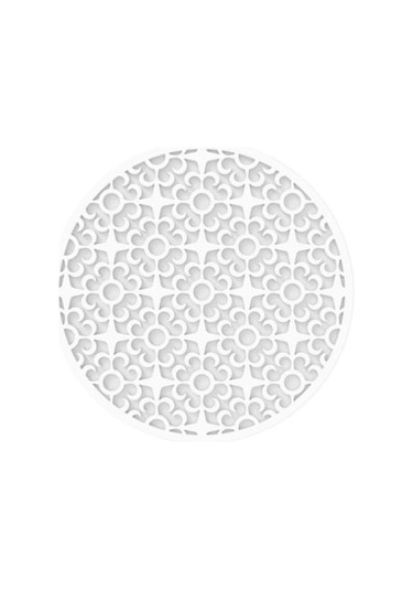 Beyaz Desenli Silikon Bardak Altlığı Isı Yalıtımlı Yeniden Kullanılabilir Vintage Yuvarlak Soft Bardak Altlığı Beyaz