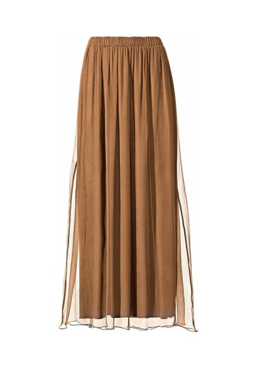 Bulalgiy Kadın Kahverengi İpek Etek - Bga33117944 Kahverengi