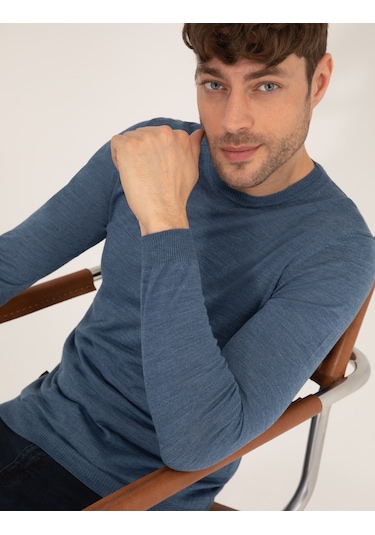 Pierre Cardin Erkek Mavi Triko Kazak 50257301-vr036 Mavi