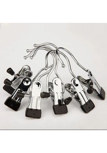 Dancemonkey Swift Paslanmaz Klip Kıyafet Kancası Çelik Parlak Beyaz Askı 30 Adet - Gk Beyaz