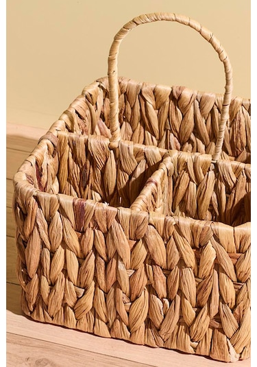 Cliento Hasır 3 Bölmeli Organizer Sepet Kahverengı Kahverengi