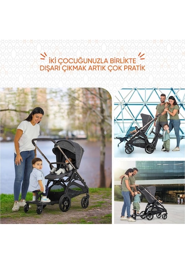 Gezenbebe Hero Bebek Arabaları İçin Oturaklı 2. Çocuk Aparatı Koala Siyah - Şeffaf