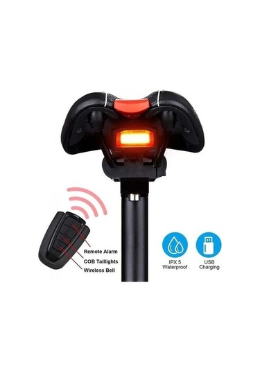 Ganzhoushop Yurt Usb Şarj Lambası Işık Işık Işık Edilebilir Dışından Bisiklet Bisiklet Arka Arka Arka Anti Alarm A Bu A