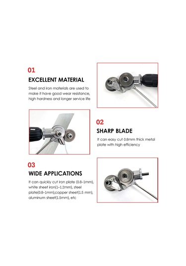 Lemestar Şarj Edilebilir Matkap İçin Metal Kesme Aleti - Çok Amaçlı Demir Ve Çelik Kesici