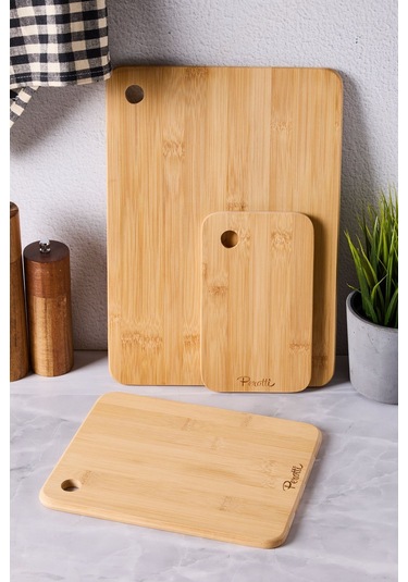 Bambu 3'lü Kesme Tahtası Seti Takımı 3 Boy 16336 Diğer