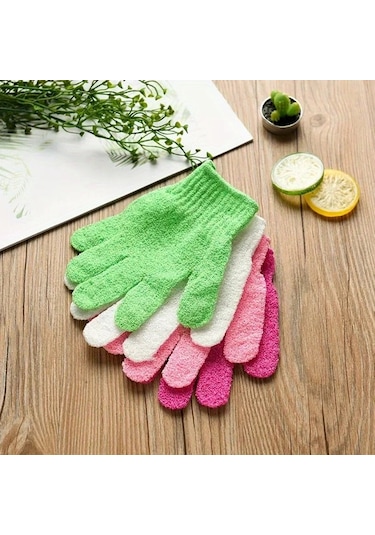 Zhanglei001 Gül Kırmızısı Çift Taraflı Peeling Eldiveni - Spa Ve Duş Fırçası Aksesuarı Gül Kırmızısı