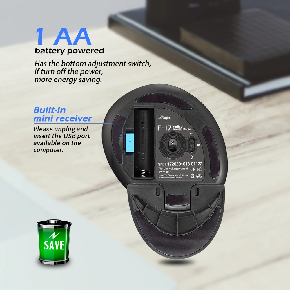 Sones Zelotes F17 6 Düğmeli Dikey Tutuşlu Ergonomik Kablosuz Fare Diğer