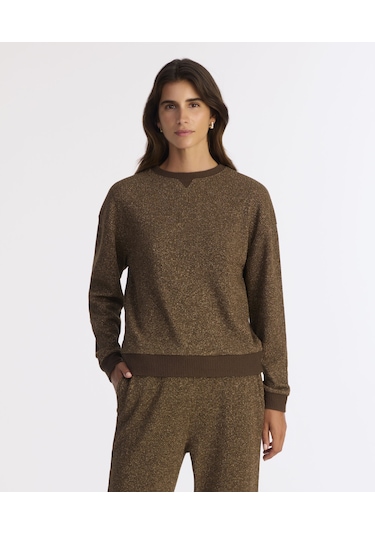 Yargıcı Regular Bisiklet Yaka Uzun Kol Sweatshirt 25kksw9019l 003 Kahverengi