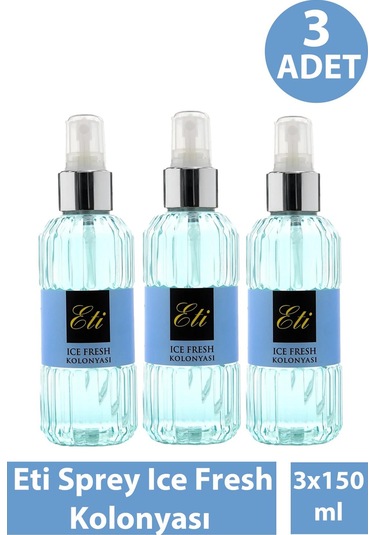 Eti Sprey Ice Fresh Kolonyası 150 Ml 3 Adet