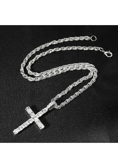 Yuzz Hip Hop Out Şık 4mm Zirkon Tenis Zincir Kolye - Erkek/kadın Punk Aksesuar60cmbeyaz0,01 Ct 0,10 Ct14 Ayargümüşf - Sı Kırmızı