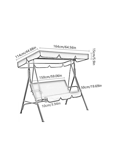 Suntek Veranda Salıncak Gölgelik Açık Sundurma Koltuk Siyah