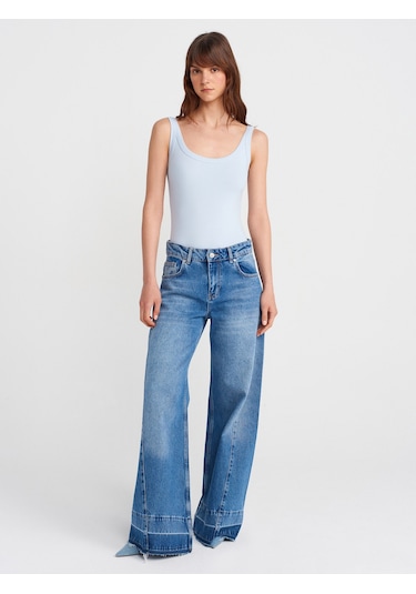Dilvin 21053 Askılı Bodysuit-açık Mavi Açık Mavi