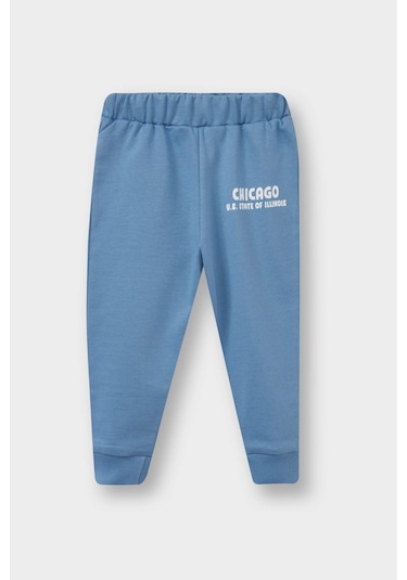 Defacto Erkek Bebek Beli Lastikli Baskılı Eşofman Altı E9270a525aube88 Mavi