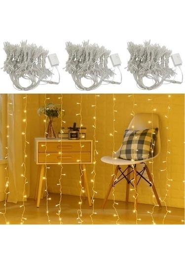 Buffer 8 Fonksiyonlu 200 Led 10 Saçak Şerit Led 2x2 Perde İp Led Gün Işığı Renk