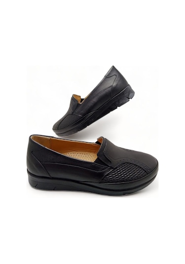 Kadın Hakiki Deri Içi Deri Comfort Tam Ortopedik Anne Ayakka Siyah-kemik Siyah Kadın Hakiki Deri Içi Deri Comfort Tam Ortopedik Anne Ayakka Siyah-kemik Siyah