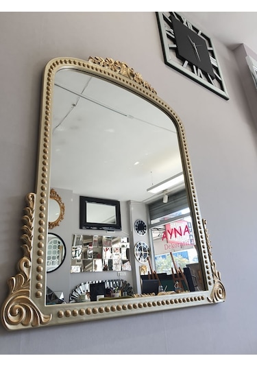 Ayna Denizi Lady Shiny Gold Model Platin Altın Renk Dekoratif Ayna Altın