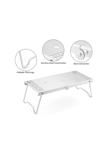 Skycity Katlanır Kamp Ocağı Standı - Açık Hava Pişirme İstasyonu, Sırt Çantası Dahil Kamp & Piknik Ekipmanı Gümüş