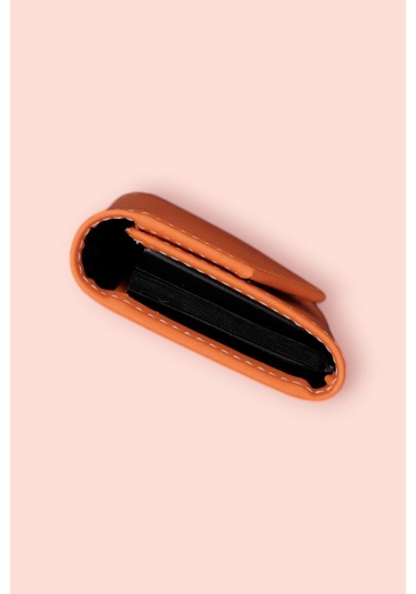 Modica Paris - Vegan Deri Akordiyon Kartlık Cüzdan Şıklık Ve Fonksiyonun Buluştuğu Kusursuz Tasarım Turuncu