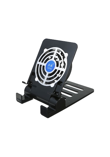 Vkemall Siyah Akıllı Telefon Ve Tablet Soğutucu Standı - Ayarlanabilir, Fanlı, Sesiz, Geniş Uyumluluk