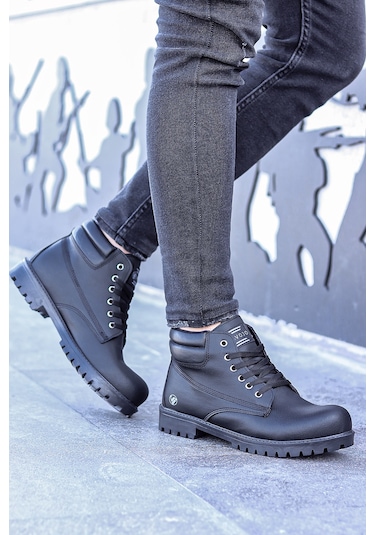 Vojo Arex Suya Dayanıklı Casual Kışlık Erkek Bot 267800001819 91 Siyah-cilt Siyah-cilt Siyah